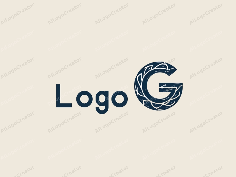 a modern design featuring a stylized letter G intertwined with beauty elements, using a blue and black color palette, combined with a clean and simple background.