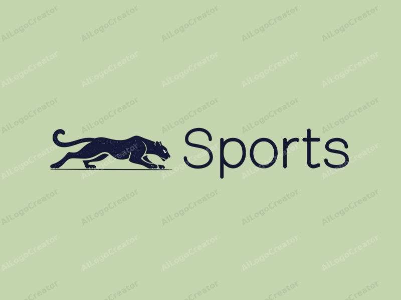 a modern design showcasing a dynamic leopard in motion, representing power and agility, combined with abstract shapes related to sports and fitness, set against a clean green background.