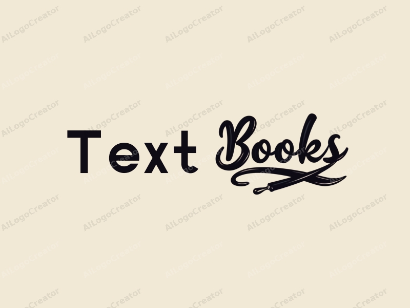 modern design features stylized text and font, an abstract representation of books and ink, combined with a clean background.