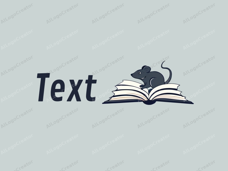 modern design features sleek text and font, a stylized mouse intertwined with an open book, combined with a clean background.