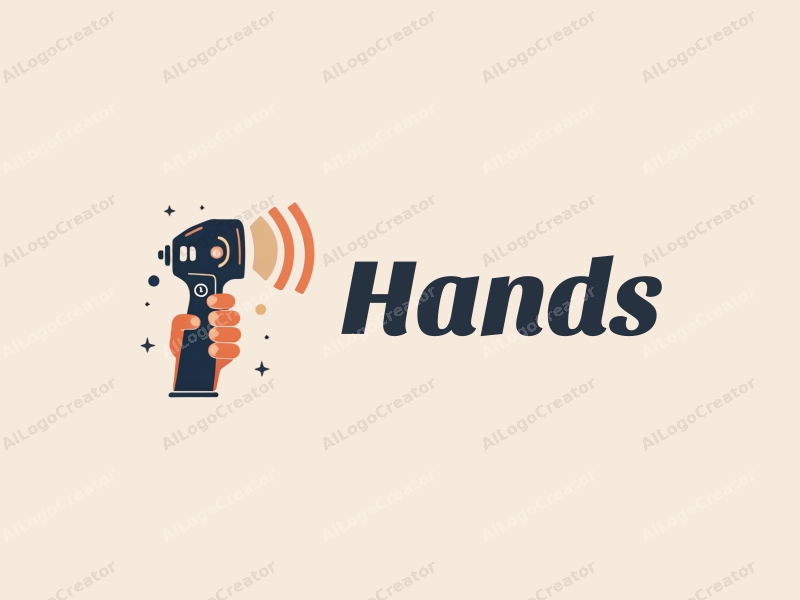 a modern design featuring a stylized hand gripping a sensor, with a clean background and a focus on positioning elements, emphasizing simplicity and creativity.