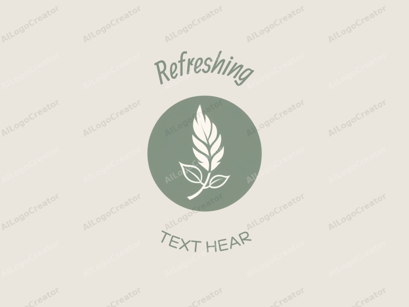 minimalist design features a stylized feather and leaf, embodying freshness and nature, combined with a clean background.