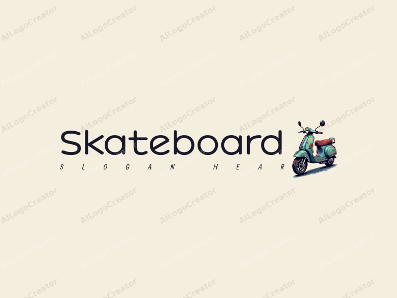 playful design features a vibrant skateboard and scooter intertwined with graffiti elements, combined with a clean background.