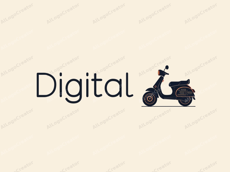 modern design features digital elements, a stylized scooter silhouette, and circuit patterns combined with a clean background.