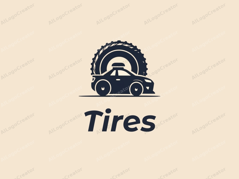 modern design features a stylized tire and a police car silhouette, combined with a clean background and a minimalist approach.