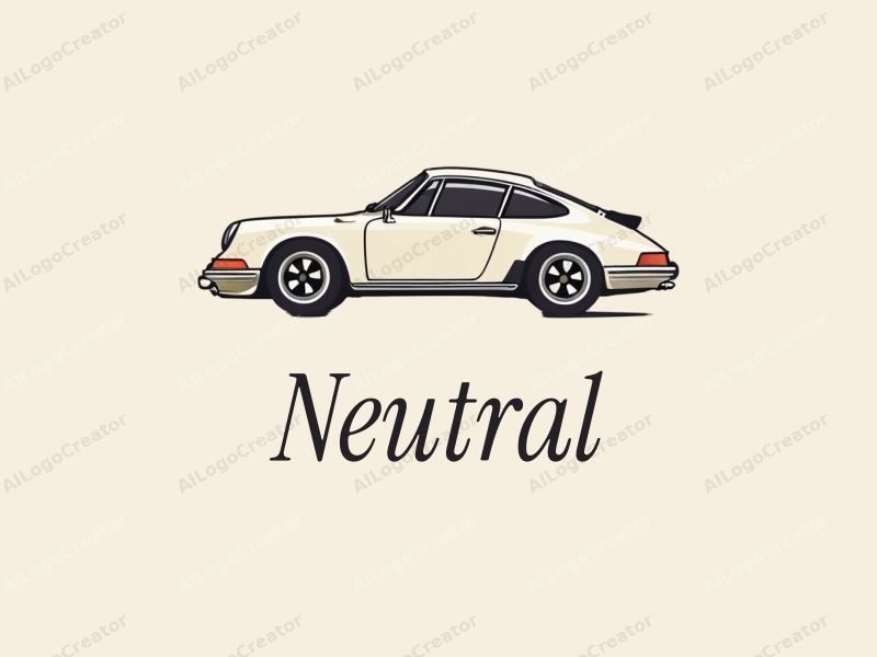 minimalist design features a sleek car silhouette, balanced composition, and neutral tones combined with a clean background.