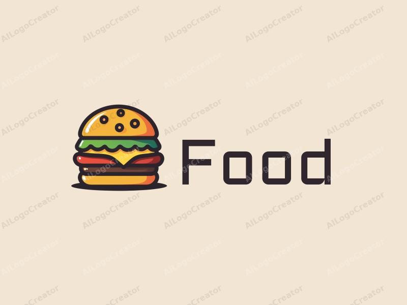 a modern design featuring a vibrant and colorful representation of a pizza and a burger, combined with a clean background and a harmonious layout.