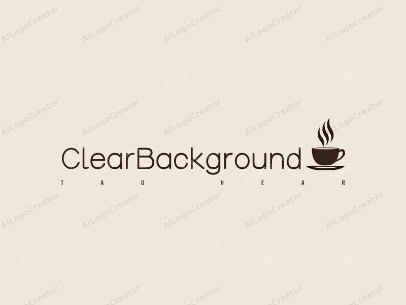 minimalist design features a simple coffee cup silhouette with rising steam, combined with a clean background.