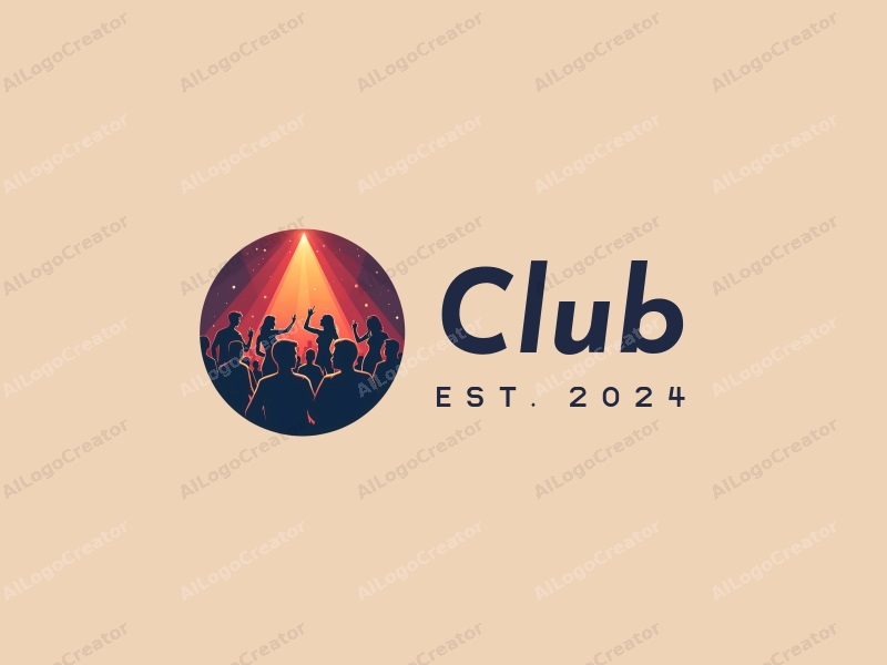 a modern design featuring a stylized club scene with social elements, incorporating smoke and halo effects, combined with a clean background.