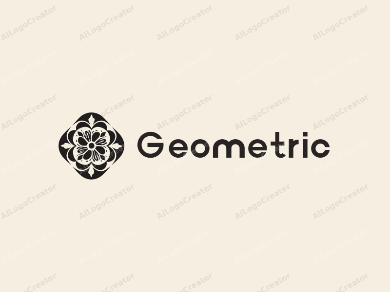 geometric design features a combination of square and circular shapes, incorporating candy and packaging elements, with a clean black and white color scheme.