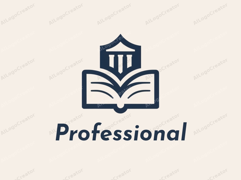 modern design features a stylized book and shield, symbolizing professionalism and certification, combined with a clean background.