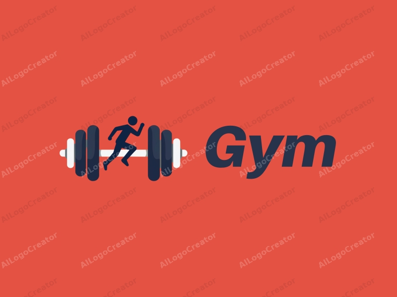 modern design features stylized dumbbells and dynamic runners, combined with a clean background and a harmonious composition.