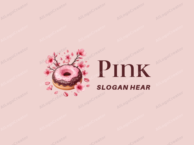 soft and sweet design features cherry blossoms, candy, petals, and donuts combined with a harmonious and clean background.