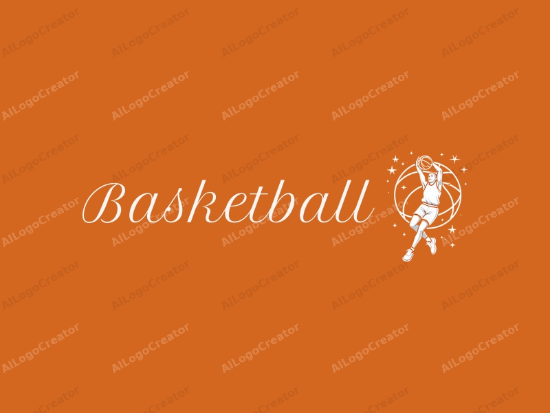 playful design features a dynamic basketball silhouette, an athlete in mid-dunk, and cheering elements combined with a clean background.