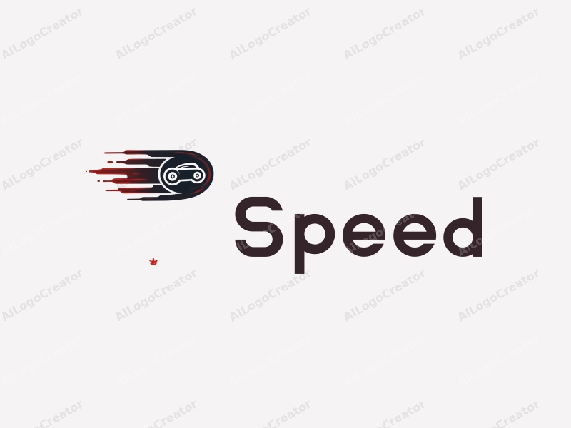 a modern design featuring dynamic lines representing speed and power, an abstract engine silhouette, and a trajectory path, combined with a clean background.