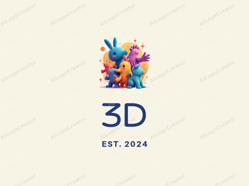 a modern design featuring colorful 3D cartoon characters in dynamic poses, incorporating trendy elements with a clean background.