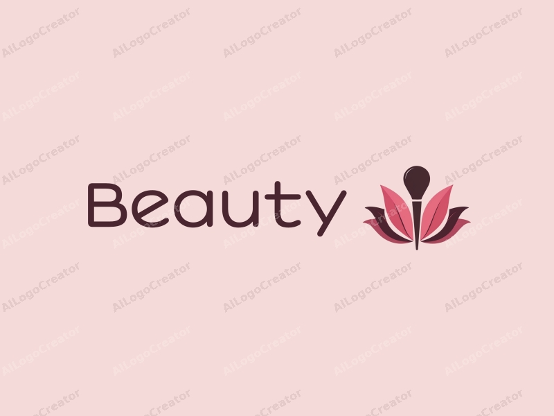 modern design features elegant petals, a stylized makeup brush, and a beauty theme combined with a clean background.