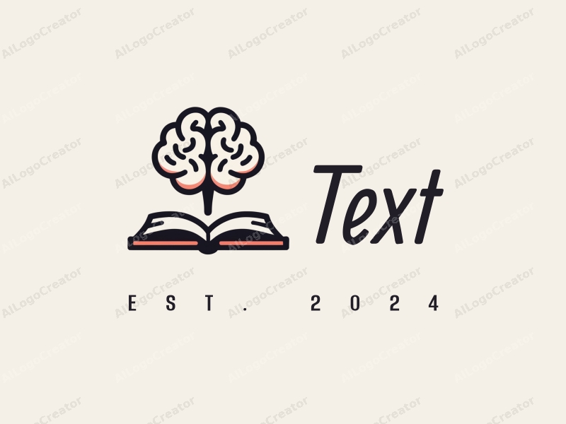 modern design features a stylized brain and an open book, combined with bold typography and a clean background.