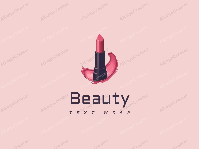 modern design features elegant lipstick and a stylized makeup brush, combined with a clean background and a focus on beauty and makeup aesthetics.