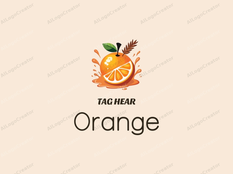 playful design features a vibrant orange, a splash of juice, and a wheat straw, combined with a clean background.