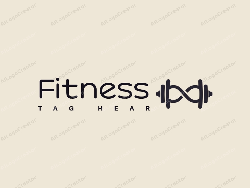 modern design features a stylized dumbbell and an infinity symbol, combined with a clean background and a focus on fitness and movement.