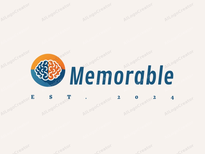 playful design features iconic symbols of travel, a stylized brain representing memories, combined with a clean background in blue and orange colors.