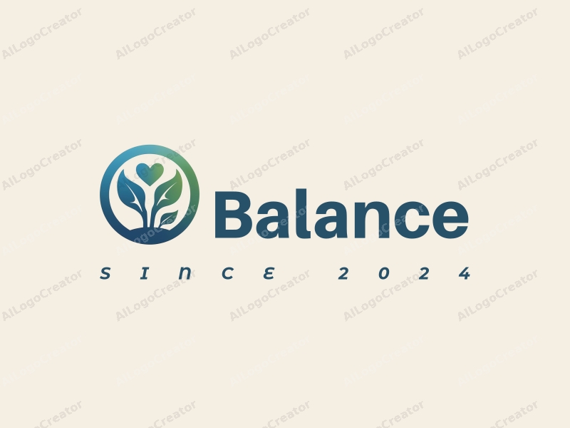 a modern design featuring elements of balance and harmony, incorporating sports and technology motifs, with a clean background in blue and green colors.