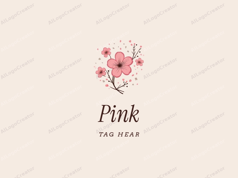 minimalist design features delicate cherry blossoms, scattered stars, and petals, combined with a clean background.