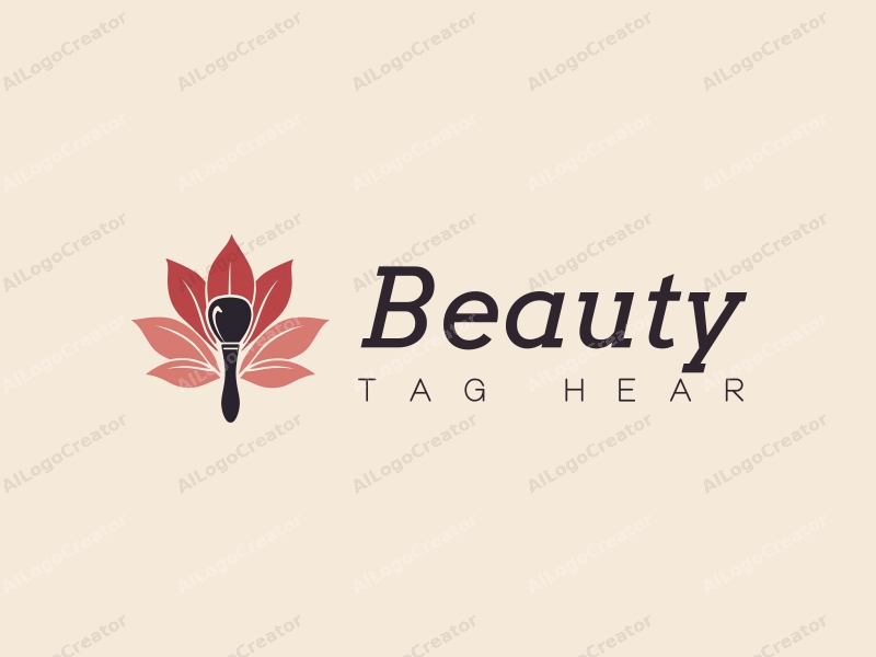 modern design features elegant petals, a stylized makeup brush, and a beauty theme combined with a clean background.