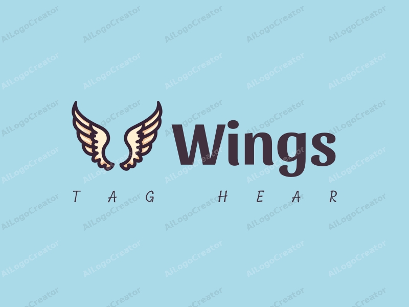 playful design features stylized wings in flight, symbolizing dreams and freedom, combined with a clean blue background.