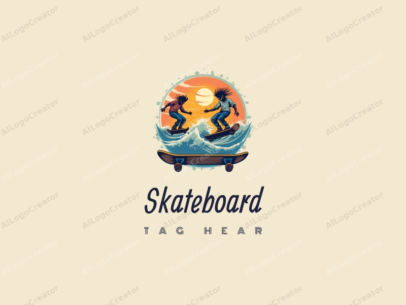 playful design features vibrant skateboards, scooters, and surfboards, combined with a dynamic composition and a clean background.