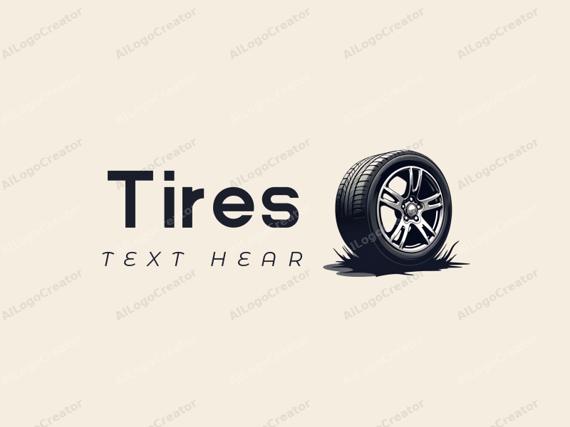 modern design features a stylized tire and car tire silhouette with dynamic splash elements, combined with a clean background.