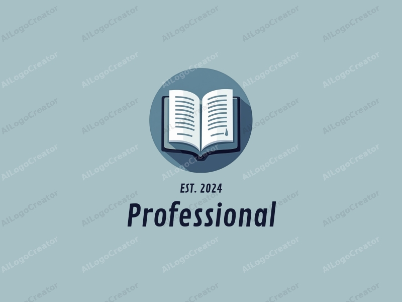 modern design features a stylized book and certificate, representing professionalism and certification, combined with a clean background in blue and gray tones.