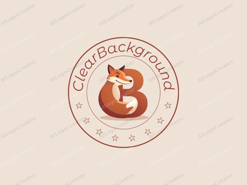 minimalist design features a stylized fox intertwined with the letter B, combined with a clean background.