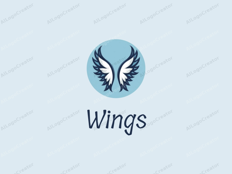 playful design features stylized wings in flight, symbolizing freedom and creativity, combined with abstract representations of the mind, all set against a clean blue background.