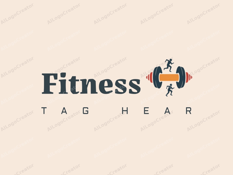 modern design features stylized dumbbells and running figures, combined with a clean background and a harmonious layout.