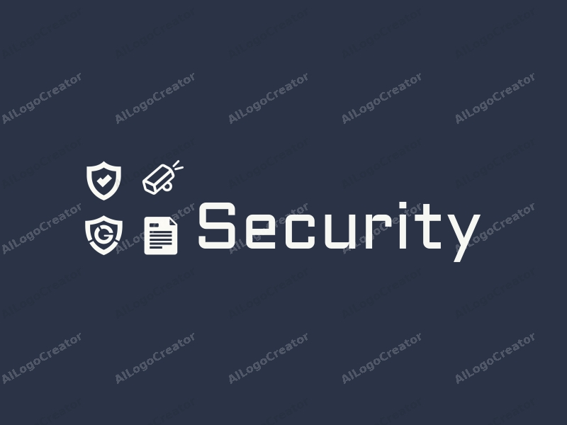 modern design features a protective shield, a stylized surveillance camera, a trust symbol, and a digital document, combined with a clean background.