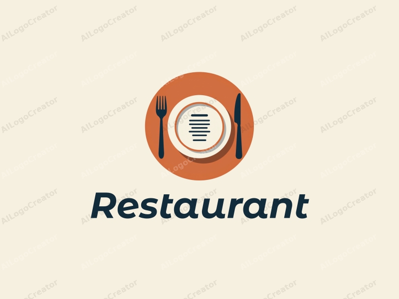 modern design features a stylized dining table with a menu, a plate, and knife and fork, combined with a clean background.