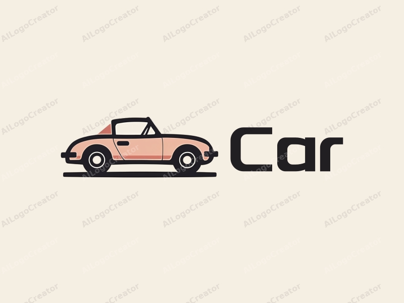 modern design features a stylized car silhouette, a tire, and a steering wheel, combined with a clean background.