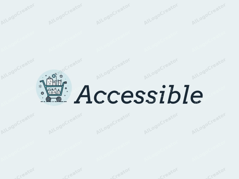 modern design features accessibility elements, a stylized retail cart, and community space concepts combined with a clean background.