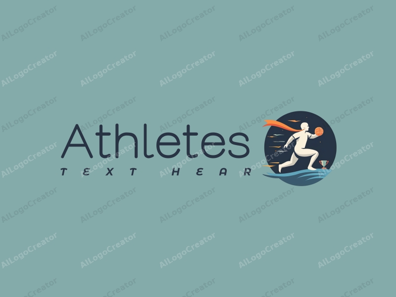 modern design features a dynamic athlete in motion, a stylized ball, and a trophy, combined with a clean background and a harmonious composition.