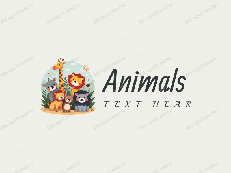 playful design features a variety of colorful wild animals, whimsical storybook elements, and a clean background, creating an engaging and educational atmosphere.