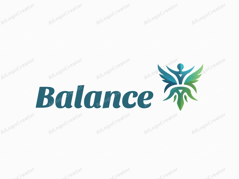 a modern design featuring elements of balance and harmony, incorporating sports and teamwork themes, with a clean background in blue and green colors.