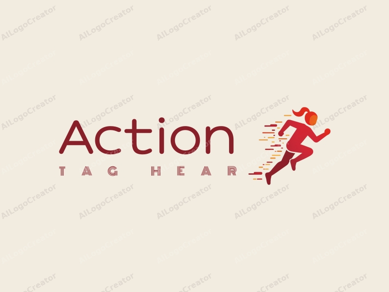 playful design features dynamic elements of sprinting and jumping, incorporating vibrant red colors with a clean background, emphasizing energy and movement.