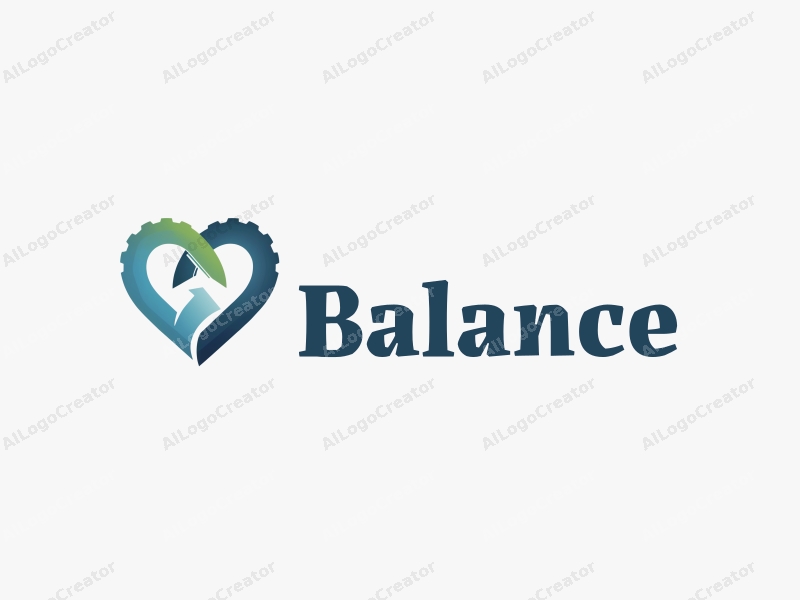 a modern design featuring a heart shape intertwined with a sports wheel, symbolizing balance and harmony, in a clean background with blue and green color palette.