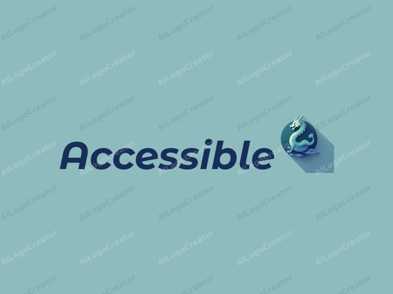 modern design features accessibility elements, a stylized dragon intertwined with a bridge, and a clean background with blue and green tones.