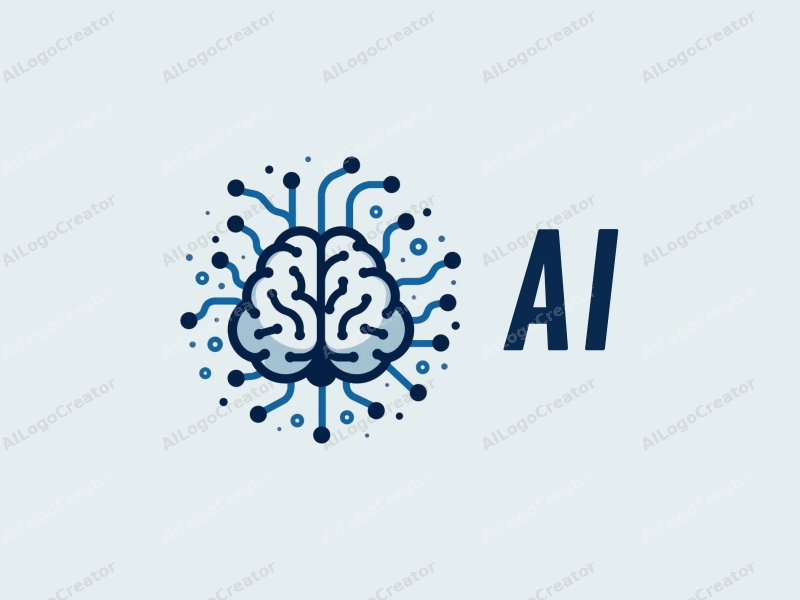 a modern minimalist design featuring stylized representations of intelligence and algorithms, flowing data streams, and interconnected networks, combined with a clean blue and gray background.