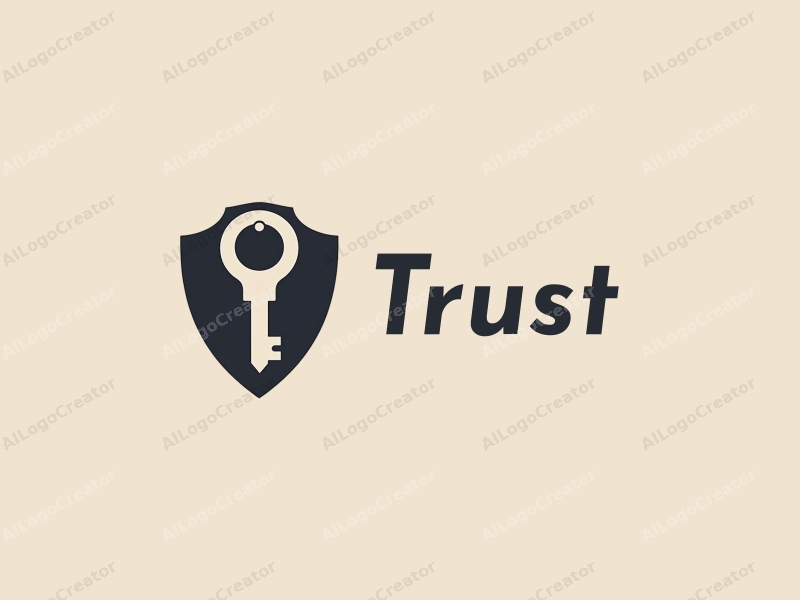 modern design features a stylized key and shield, symbolizing trust and safety, combined with a clean background.