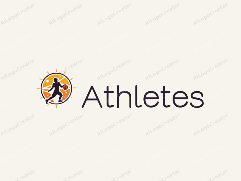 modern design features a dynamic athlete in motion, a stylized basketball, and a trophy, combined with a clean background and a harmonious composition.