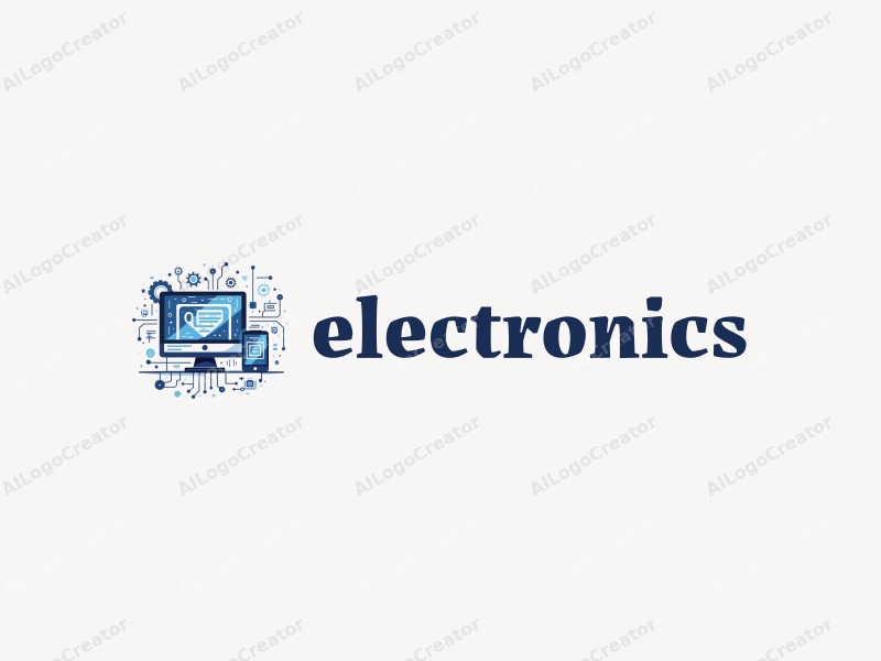 modern design features sleek electronic devices and a stylized computer silhouette, combined with circuit patterns and design blueprints, set against a clean background.